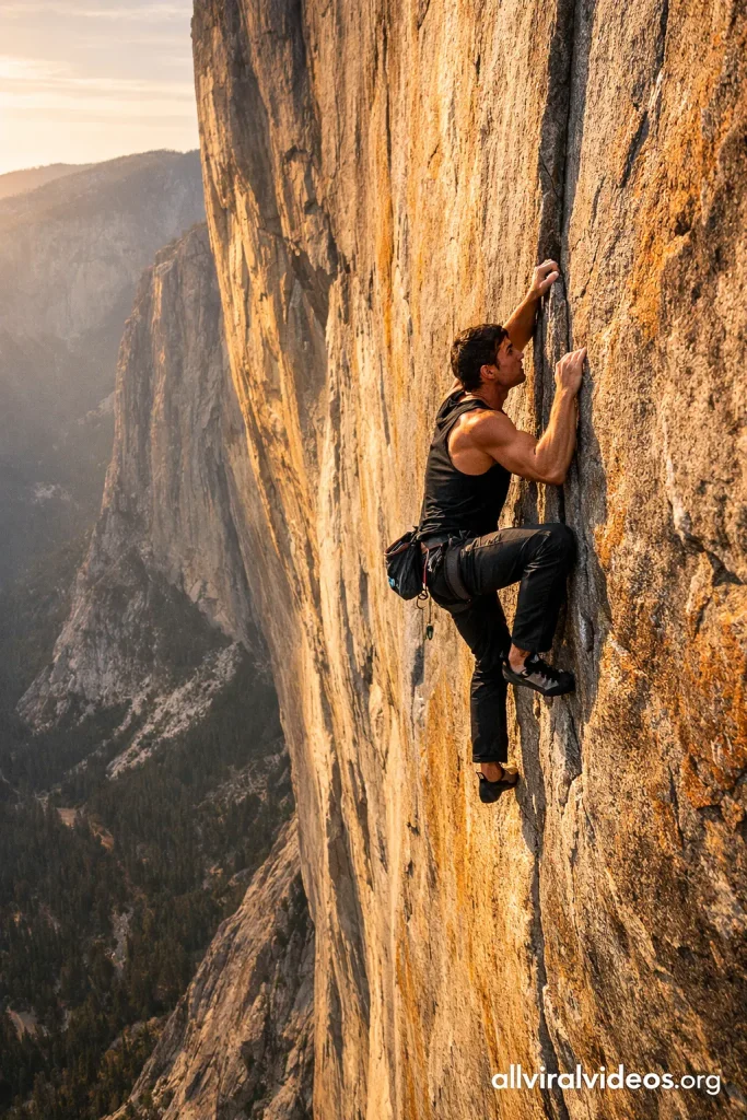 Alex Honnold free solo climbing El Capitan without ropes