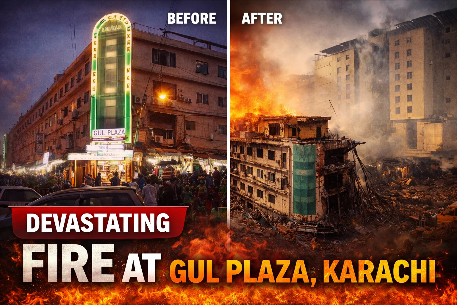 Gul Plaza fire incident Karachi 2026